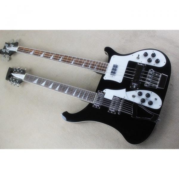 Custom 4003 Double Neck Black 4 String Bass 12 String Guitar Korean Bridge #1 image