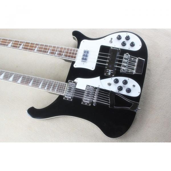 Custom 4003 Double Neck Black 4 String Bass 12 String Guitar Korean Bridge #2 image