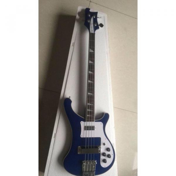 Custom 4003 Blue Checkerboard Bindings Neck Thru Body Rickenbacker Bass #1 image