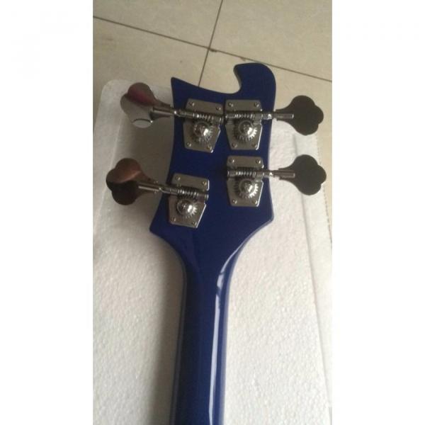 Custom 4003 Blue Checkerboard Bindings Neck Thru Body Rickenbacker Bass #4 image