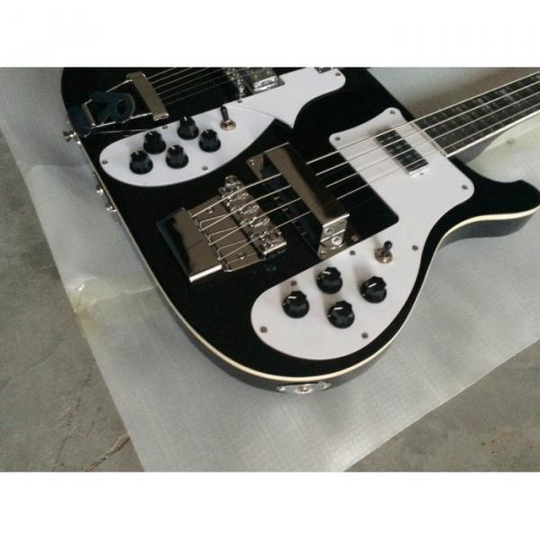 Custom 4003 Double Neck Rickenbacker Black 4 String Bass 6 String Guitar #3 image