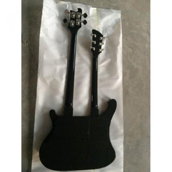 Custom 4003 Double Neck Rickenbacker Black 4 String Bass 6 String Guitar #4 image