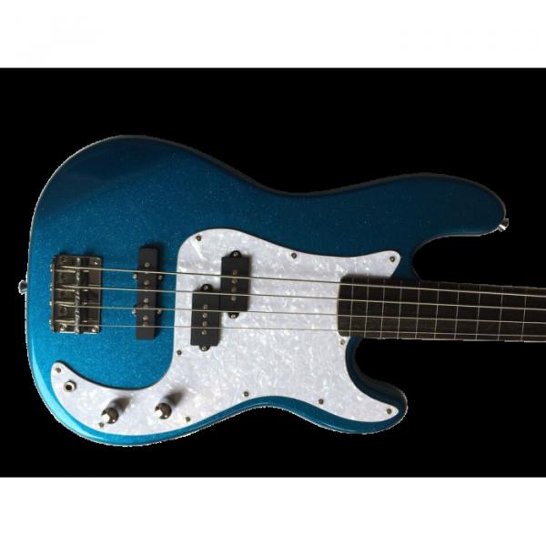 Custom Shop Sparkle Silver Dust Metallic Blue Jazz P Bass Guitar #1 image