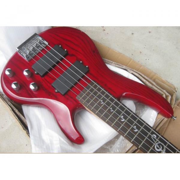 Custom Shop Red Ashwood 5 String Electric Bass #1 image