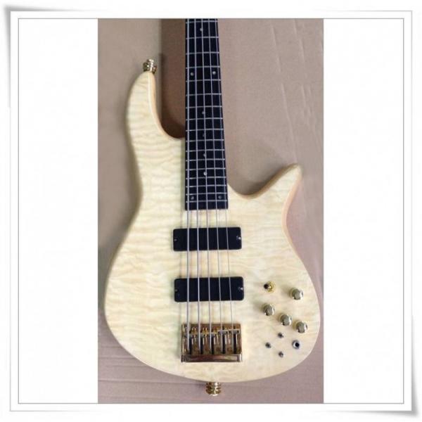 Custom Shop Natural Flame Maple Top 5 String Bass #1 image