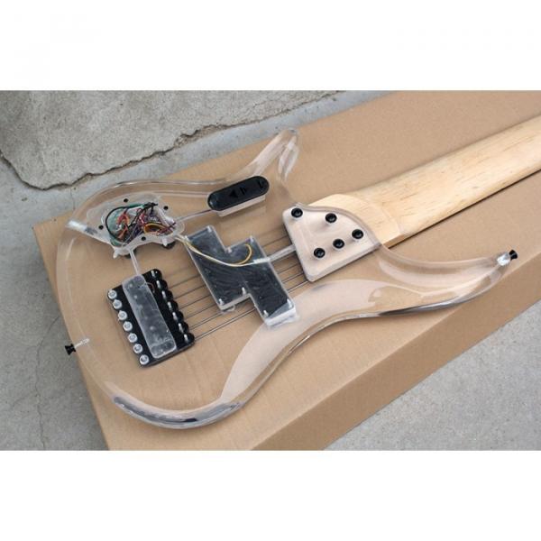 Custom Shop H&amp;S Sequoia 7 String Acrylic Bass Blue LED Light Fretboard #4 image