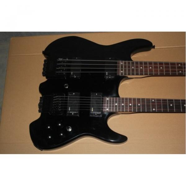 Custom Shop Double Neck Black 6 String Guitar Steinberger Headless 6 String Bass #4 image