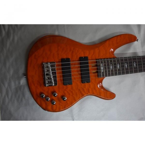 Custom Shop 6 String Orange Quilted Maple Top Yamaha Bass #4 image