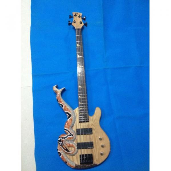 Custom Shop 4 String Cobra Snake Hand Painted Carved Electric Bass #1 image