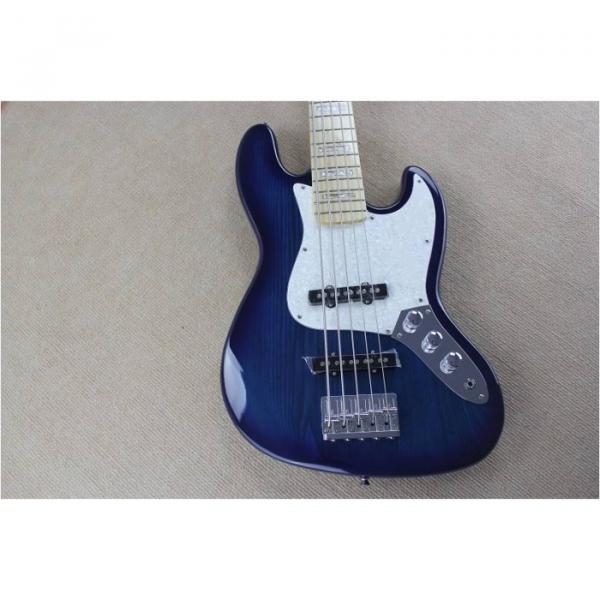 Custom Fender Ash Wood Blue Geddy Lee Jazz Bass Guitar #3 image
