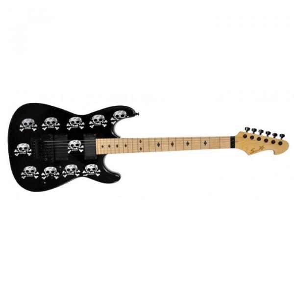 The Top Guitars Brand Black Skull Design Electric Guitar #1 image