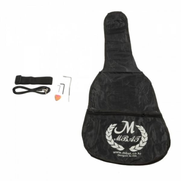 ST3 Pearl-shaped Pickguard Electric Guitar Black with Bag Strap Tool Pick #2 image