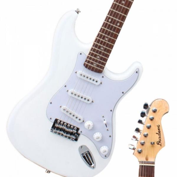 Rosewood Fingerboard Electric Guitar with Gig bag &amp; Accessories White #4 image