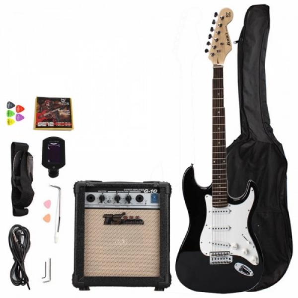 Rosewood Fingerboard Electric Guitar with Amp Turner Bag &amp; Accessories Monochrome #1 image