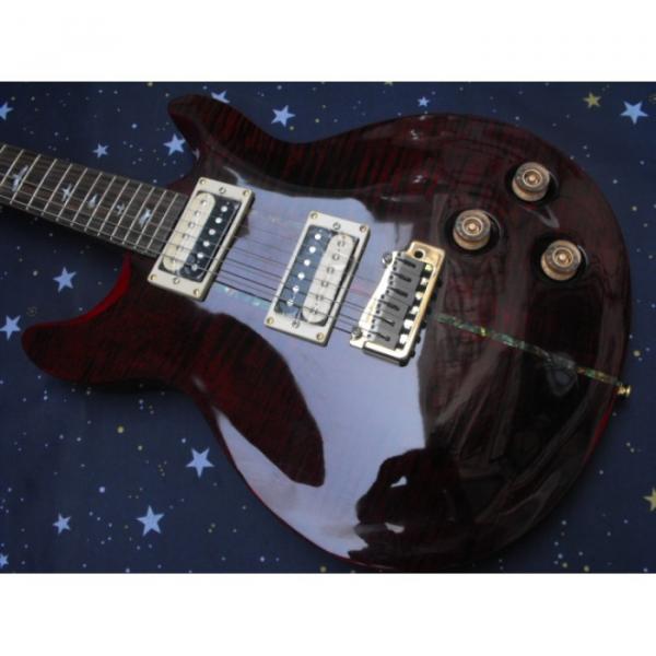 PRS Trans Dark Red Burst Single Wammy Bar Electric Guitar #4 image