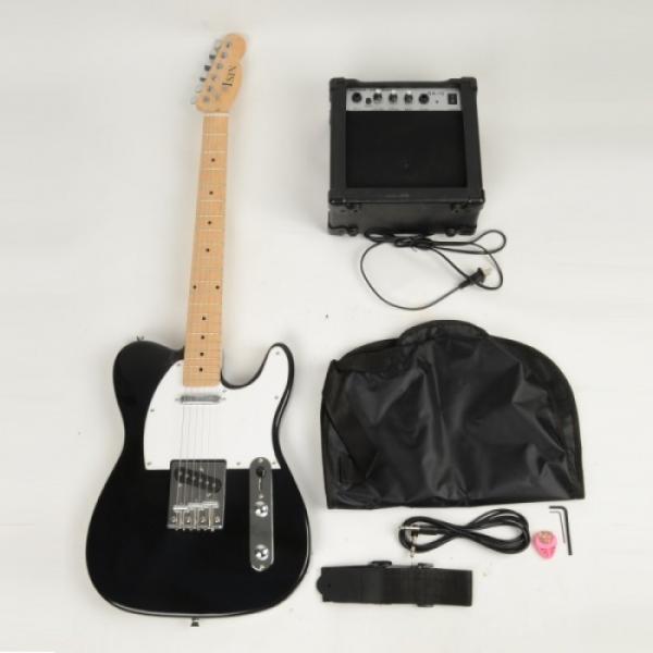 Professional Electric Guitar Black with Amplifier Bag Strap Tool Pick #2 image