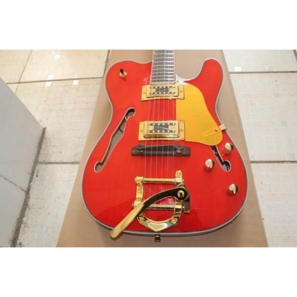 Fender Semi Hollow Red 2 Pickups Electric Jazz #4 image