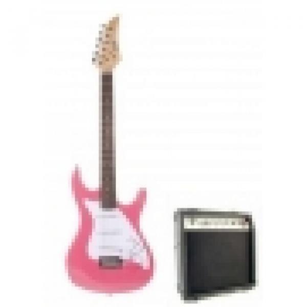 Metallic Pink Electric Guitar with 10Watt Amp Package #1 image