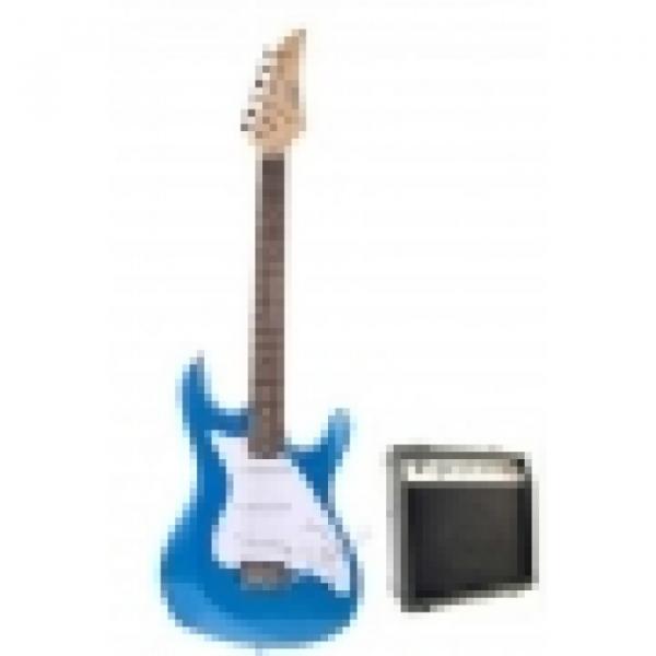 Metallic Blue Electric Guitar with 10Watt Amp Package #1 image