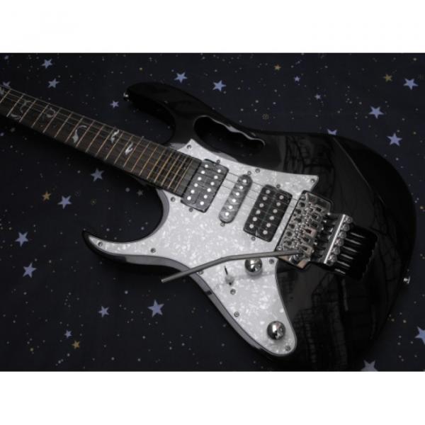 Left Handed Ibanez Jem7v Black Electric Guitar #4 image