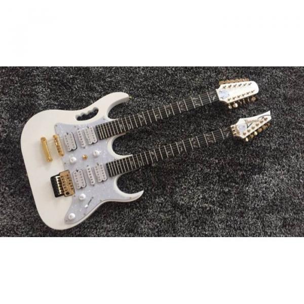 JEM7V White Double Neck 6/12 Strings Electric Guitar #1 image