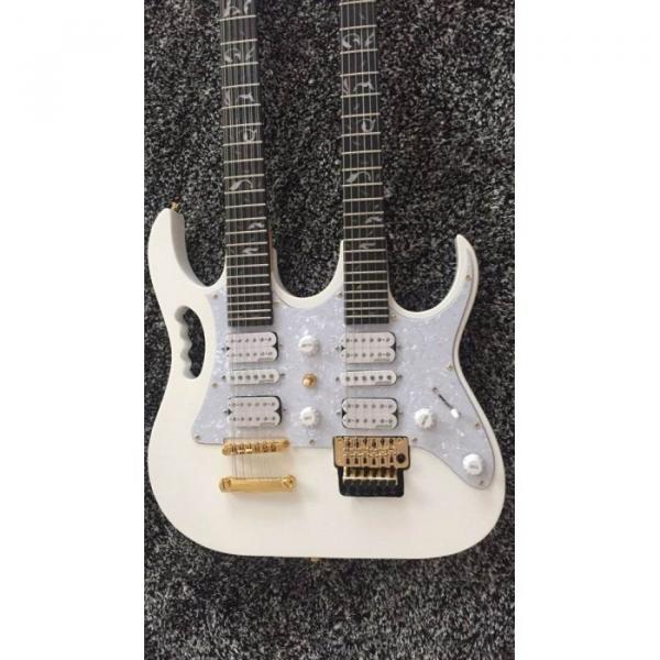 JEM7V White Double Neck 6/12 Strings Electric Guitar #3 image