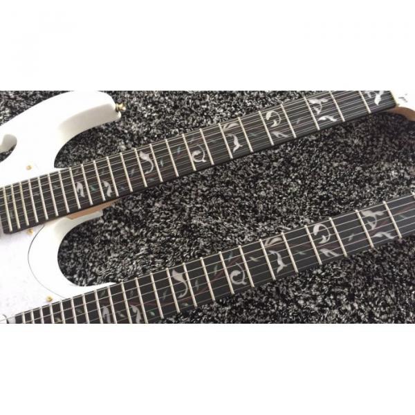 JEM7V White Double Neck 6/12 Strings Electric Guitar #4 image