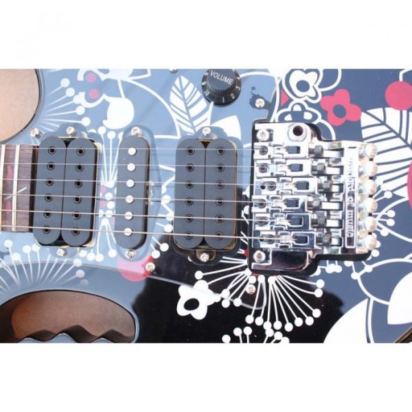 Ibanez Black Flower JEM 7V Vai Electric Guitar #5 image