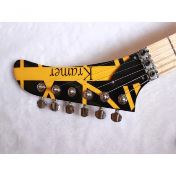 Custom Yellow EVH Black Electric Guitar #5 image