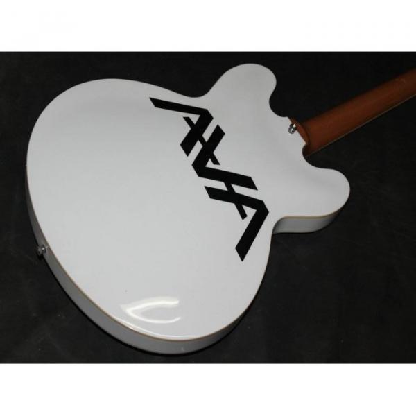 Custom Tom Delonge ES-333 White Electric Guitar #3 image