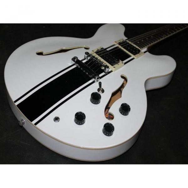 Custom Tom Delonge ES-333 White Electric Guitar #5 image