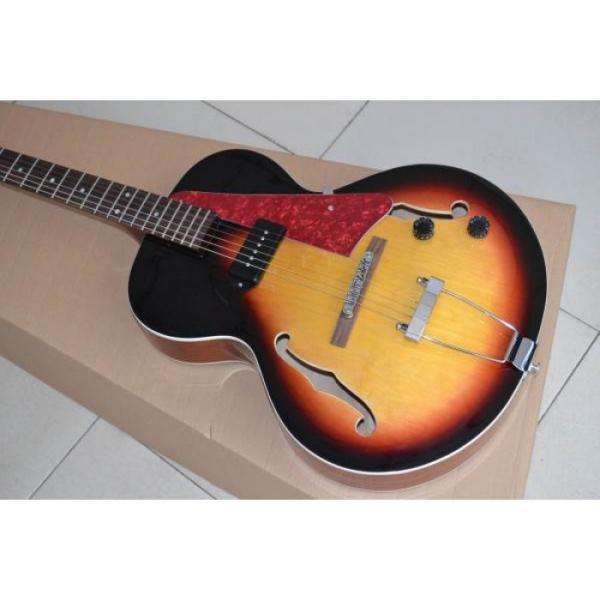 Custom Sunburst ES125 Electric Guitar With Red Pearl Pickguard #1 image