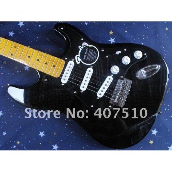 Custom Stratocaster 6 String Black Electric Guitar #1 image