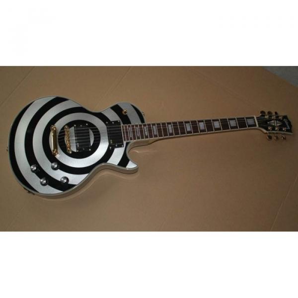 Custom Silver Zakk Wylde Bullseyes Electric Guitar #1 image
