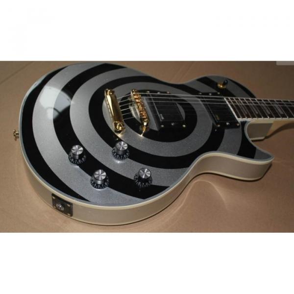 Custom Silver Zakk Wylde Bullseyes Electric Guitar #3 image