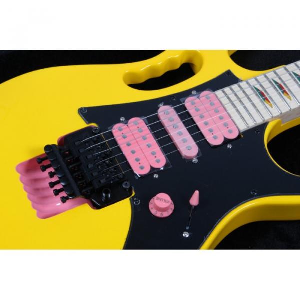 Custom Shop Yellow Ibanez Pink Pickups Electric Guitar #2 image