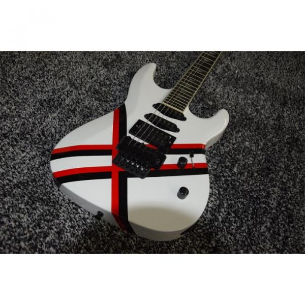 Custom Shop White Black Red Stripe Design Electric Guitar #1 image