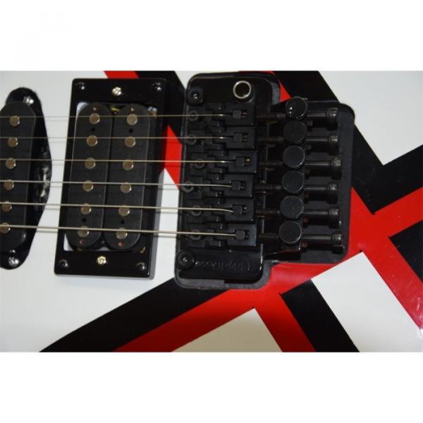 Custom Shop White Black Red Stripe Design Electric Guitar #3 image