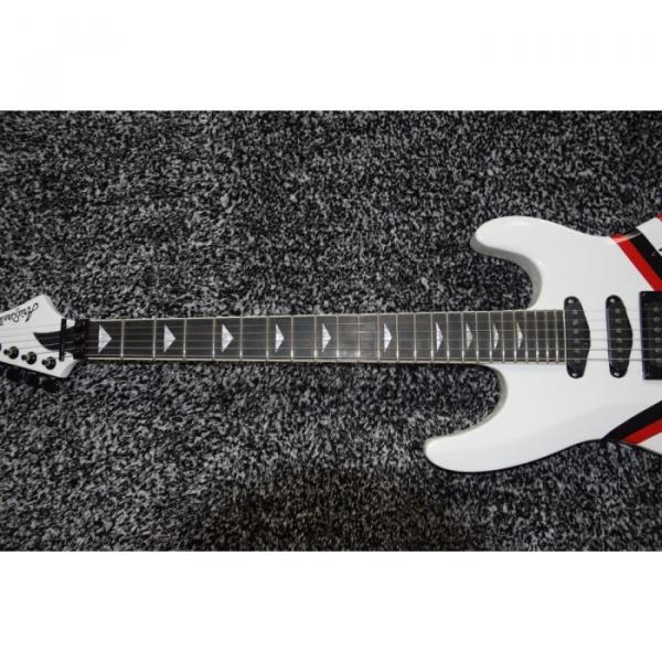 Custom Shop White Black Red Stripe Design Electric Guitar #5 image