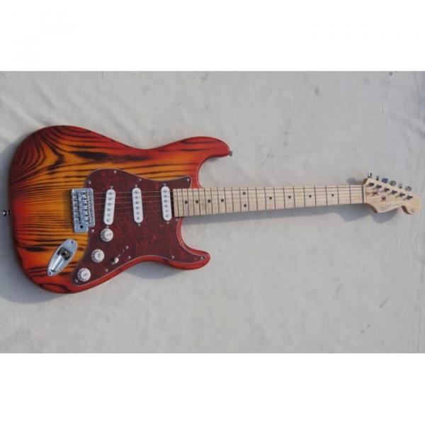 Custom Shop White Ash Wood Body Orford Cedar Strat Cherry Burst Electric Guitar #1 image