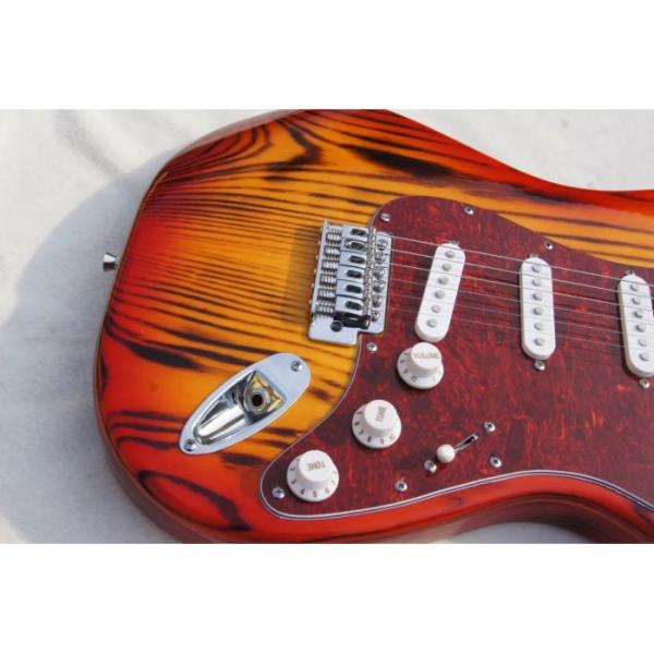 Custom Shop White Ash Wood Body Orford Cedar Strat Cherry Burst Electric Guitar #3 image