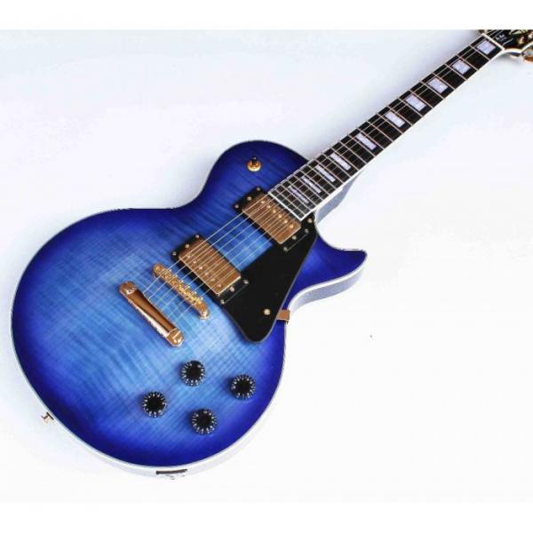 Custom Shop Tiger Maple Top Blue LP Electric Guitar #2 image