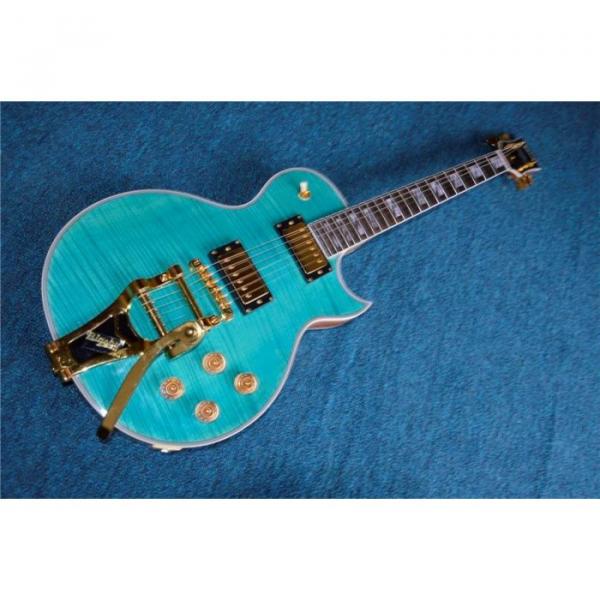 Custom Shop Teal Quilted Maple Top Electric Guitar Bigsby Tremolo #1 image