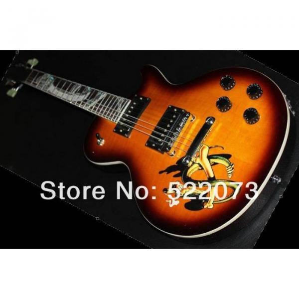 Custom Shop Sunburst Abalone Snake Inlay Fretboard Electric Guitar #1 image