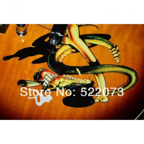 Custom Shop Sunburst Abalone Snake Inlay Fretboard Electric Guitar #2 image