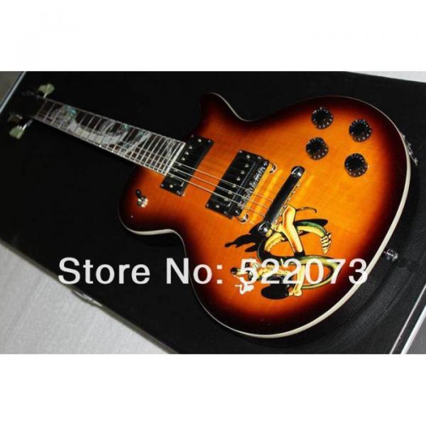 Custom Shop Sunburst Abalone Snake Inlay Fretboard Electric Guitar #3 image