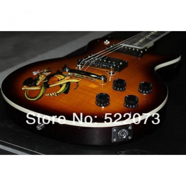 Custom Shop Sunburst Abalone Snake Inlay Fretboard Electric Guitar #4 image