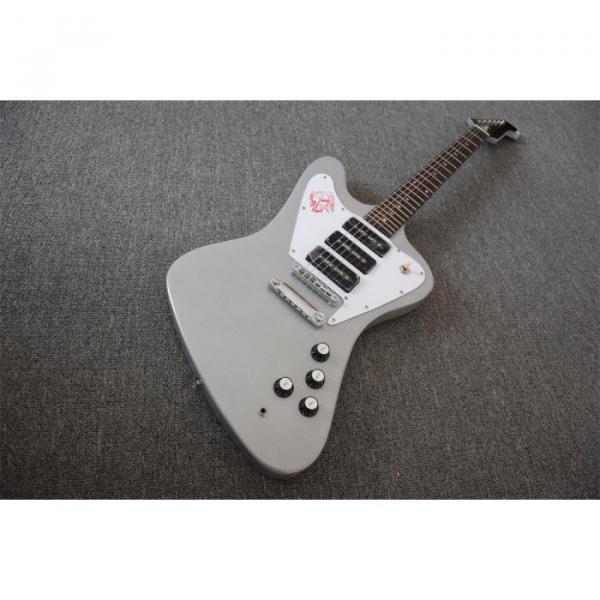 Custom Shop Sparkle Firebird P90 3 Pickups Silver Mist Poly Color Electric Guitar #1 image