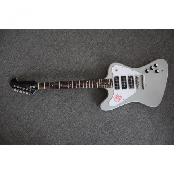 Custom Shop Sparkle Firebird P90 3 Pickups Silver Mist Poly Color Electric Guitar #5 image