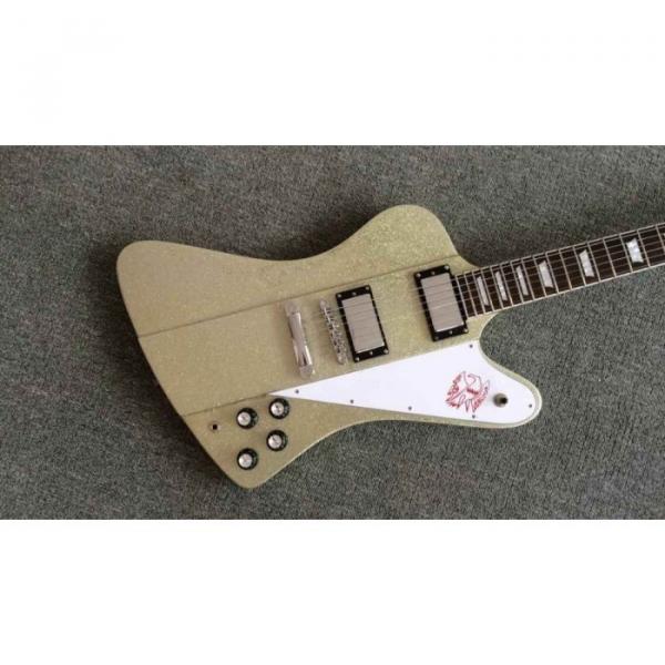 Custom Shop Sparkle Firebird P90 2 Pickups Silver Mist Poly Color Electric Guitar #5 image